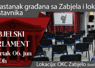 “Zabjelski parlament” 6. juna u prostoru OKC Zabjelo – sastanak građana i odbornika "Zabjelski parlament" 6. juna u prostoru OKC Zabjelo - sastanak građana i odbornika